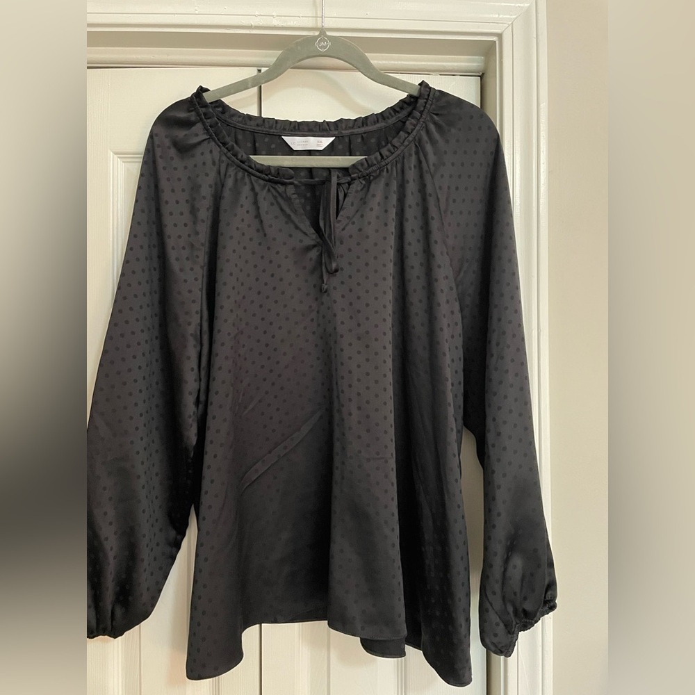 LC Lauren Conrad Black Polka Dot Blouse